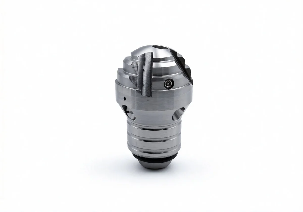 Tapered Bulb Nozzle front view showing stepped cutting head