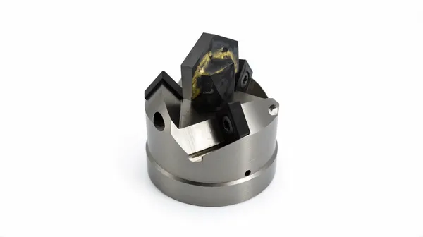 Close-up of precision cutting blades included in the industrial root cutting equipment kit.