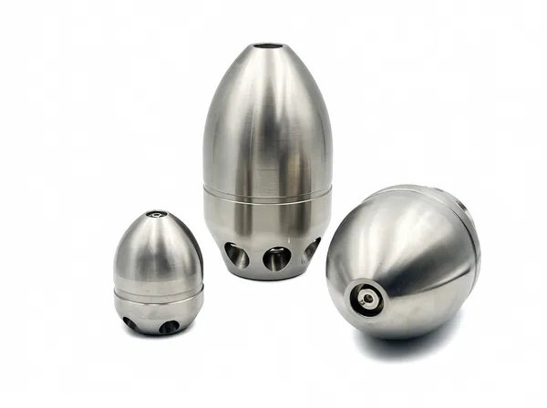 Side profile of Torpedo Nozzle SL0.5 highlighting mounting flange and high-pressure outlet mechanism.
