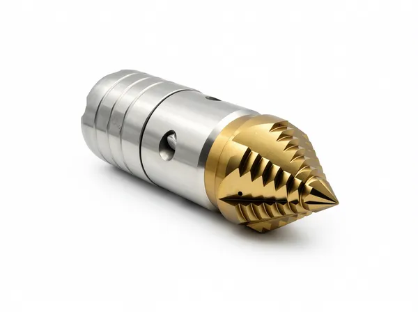 Top-down perspective of Pagoda Nozzle highlighting the spray outlet geometry and mounting flange interface design