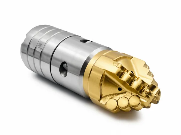 Side profile view of Rock Pagoda Nozzle showing tapered internal channel and threaded mounting base connection