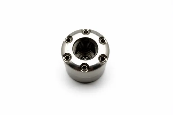 Close-up view of the durable construction and precise holes of the 3-hole industrial jet nozzle.