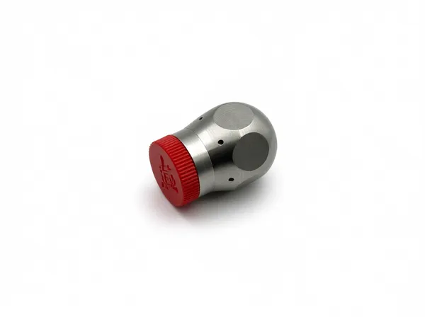 Detailed view of mushroom sewer rat nozzle assembly showing connection flange and abrasion-resistant surface finish.