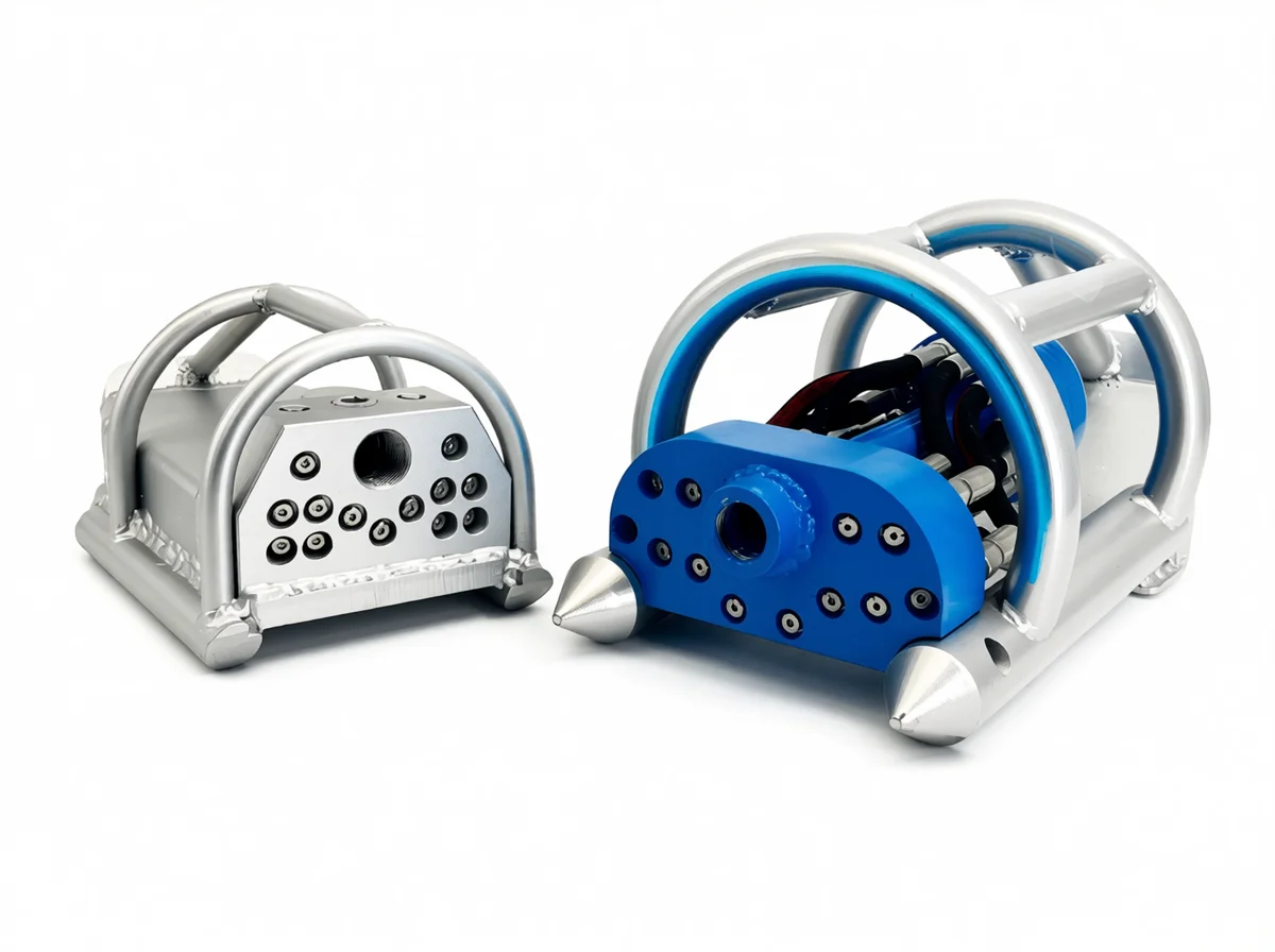 Industrial floor cleaner nozzle attachment for commercial scrubber machines. Durable metal build for heavy-duty cleaning