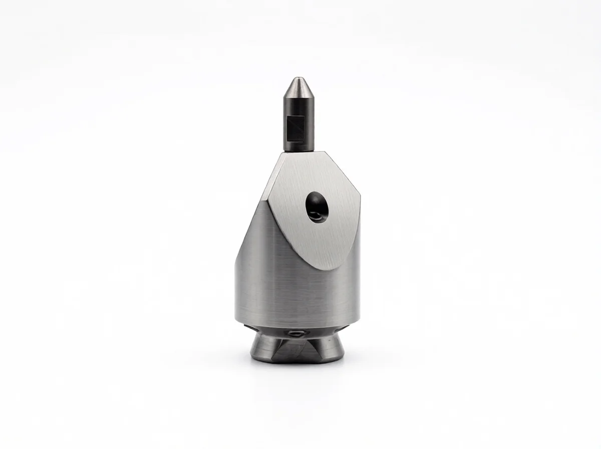 Mini penetrating nozzle for industrial piercing and delicate fluid transfer applications.
